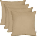 RSH DECOR: Sunbrella Square Throw Pillows Set of 4 | 17" x 17" | Water and Fade-Resistant Performance Fabric | Outdoor Pillow Covers with Down-Alternative Inserts | Canvas Heather Beige