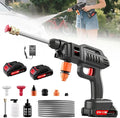 Cordless Pressure Washer Battery Powered, 1500W Portable Power Washer, 60Bar/870PSI Electric Pressure Washer Handheld High Pressure washers Gun with 2 Nozzles, 2 Battery, 5m Hose Cordless Jet Washers