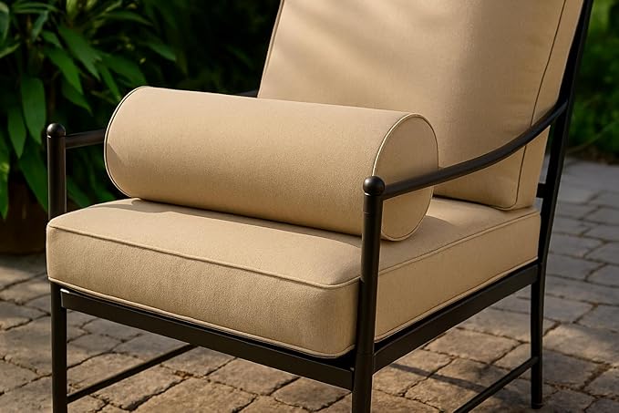 Cushion Source 20" x 6" Sunbrella Bolster Pillow, Indoor/Outdoor Decorative Support Pillow, Fade and Water Resistant, Sunbrella Sunflower Yellow