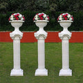 Efavormart 4 Pack 36" Tall White PVC Height Adjustable Empirical Roman Inspired Pedestal Column Plant Stand