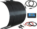 Flexible Solar Panel kit 200W 12V,2PCS 100W Monocrystalline Module,20A Charge Controller,Extension Cable Off-Grid Charger for RV Boat Van Car Curve Surfaces (200W Solar KIT)