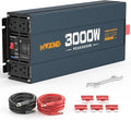 3000W Inverter DC 12V to AC 120V for Vehicles, Car Converter with 4 AC Outlets,PD30W/QC3.0 Quick Charging USB Ports Power Inverter with LCD Display - Navy Blue/Black