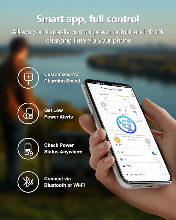 OSCAL 2400W Solar Generator With 2×400W Solar Panel, 1872Wh Solar Power Station with 4 AC Outlets (5000W Peak), 1.45H Full Charging, APP Control Emergency Power Station for Home, Camping & RVs