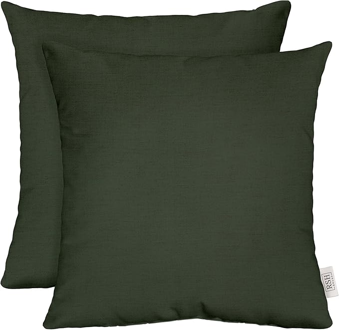 RSH DECOR: Sunbrella Play Square Throw Pillows Set of 2 | 17" x 17" | Water and Fade-Resistant Performance Fabric | Outdoor Pillow Covers with Down-Alternative Inserts | Play Jungle