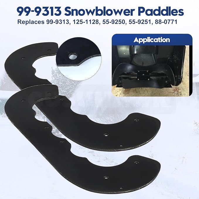 99-9313 Snow Blower Paddles with 133-5585 Scraper for Toro Power Clear 210, 221, 421 QE, 421 QR, 621, 721 E, 721 QZE, 721 QZR, 721 R, 721 RC, CCR 6053, CCR 6053 ES, CCR 6053 R Snowthrowers