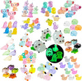 Luminous Mini Resin Animals 220 Pcs Glow in Dark to Hide Tiny Resin Animals Figurines Mini Ducks Mushroom Dinosaurs for DIY Garden Miniatures Fairy Garden Accessories