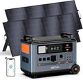 OSCAL 6000W Solar Generator Promax6000 with 2x400W Solar Panel,120V/240V Dual Voltage Portable Power Station,3600WH Lifepo4 Battery 14 Outlets,2200W 1.96H Fast Charge,for Home Backup,RV.