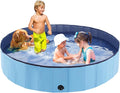 Foldable Dog Pool, Portable Pet Bath Tub and Kiddie Swimming Pool, Collapsible Bathtub for Puppies, Small, Medium and Large Dogs, Cats and Kids, 87 x 12 in, Blue