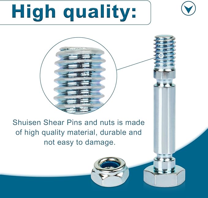 Snowblowers Shear Pins 303160355P / 303160355 Compatible with Powersmart Snow Blower Shear Part Fit for Powersmart All Two-Stage Snow blowers, Snow Blower Replacement Parts - 8 Pack