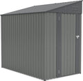 4x7 FT Metal Outdoor Storage Shed, Lean-To Garden Tool and Bike Shed with Lockable Door and Air Vents, Waterproof Sloped Roof Steel Utility Shed for Backyard, Patio,Lawn Equipment, Olive Gray