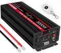 JIGUUN 3000 Watt Pure Sine Wave Inverter, Power Converter 12V DC to 110v/120v AC, Car Inverter with 4 AC Outlets& USB Port Remote Control for RV Camping Truck.