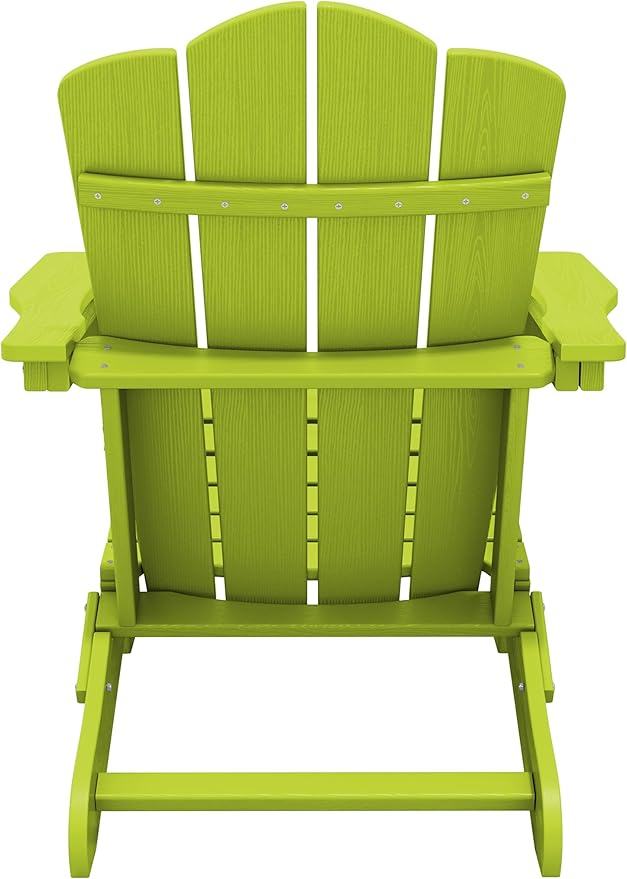 KINGYES Folding Adirondack Chair Set of 4, HDPE All-Weather Folding Adirondack Chair, Apple