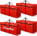 4 Pcs 176 Gallon Large Moving Bags with Zipper and Handles Foldable Storage Duffle Bags Heavy Duty Extra Large Totes for College Dorm Travel Clothes Blankets Bedding Moving (Red)