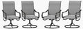 PHI VILLA Patio Swivel Dining Chairs Set of 4, Outdoor Chair with Textilene Mesh Fabric & Black Metal Frame for All Weather Outdoor Lawn Garden Poolside (Gray)