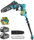 SEESII 2-in-1 Electric Pole Saws: 2-in-1 Brushless Mini Chainsaw Cordless 6 Inch, 2 x 4000mAh Batteries Limb Saw for Tree Trimming, Chain Saw with Extension Pole for Branch Cutter,P6 Ace