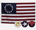 Betsy Ross Flag 3x5 Ft Deluxe Water Resistant Series 13 Stars Made From Heavy Duty Super Tough Spun Polyester/Embroidered Stars/Sewn Stripes/Brass Grommets,US Flags Perfect for Outside