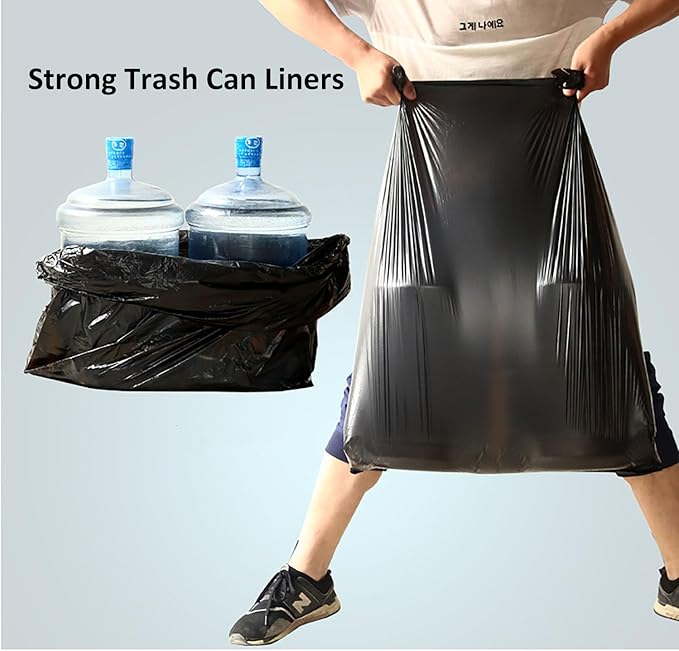 65 Gallon Trash Bags 1.8 Mil -50''x55'' Pack of 50 Thick Large Heavy Duty Multi-Use Garbage Bags Extra Large Strong Trash Can Liners for Office, Picnic,Kitchen, Bulk Bags (65 Gallon 50 Count)