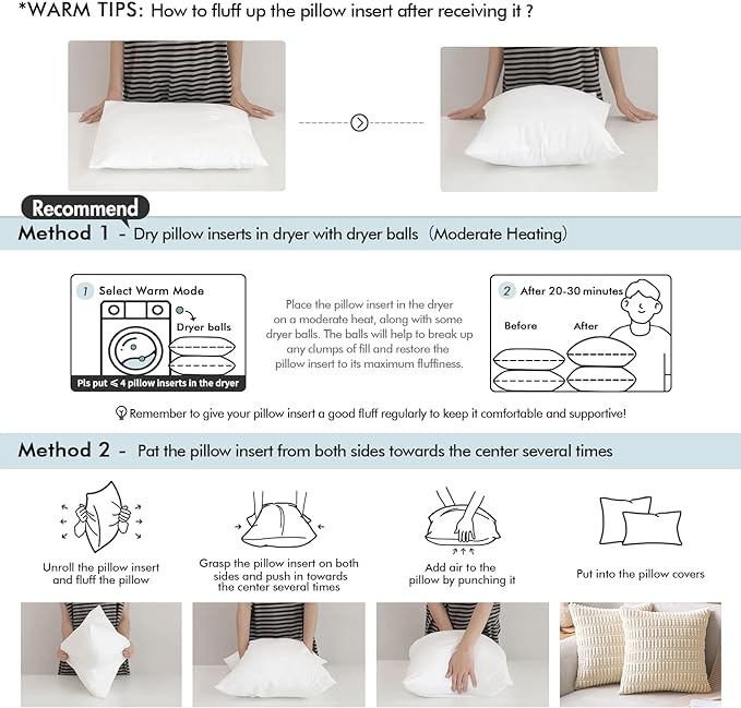 MIULEE Outdoor Pillows 12x20 Pillow Insert Throw Pillow Insert, Water-Resistant Premium Outdoor Pillow Stuffer Sham Rectangle for Couch Sofa Patio Furniture Cushion Porch Swing