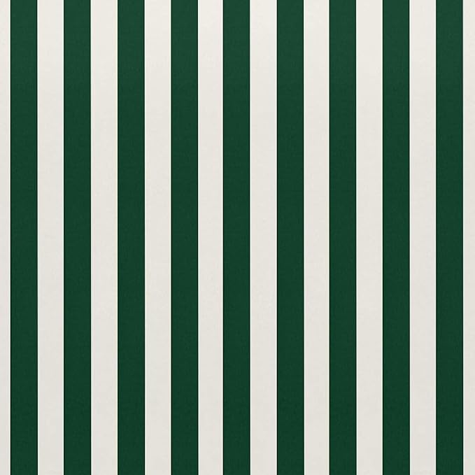 RSH DECOR: Deep Seating Cushion with Pillow Back | 24” x 27” Seat | All-Weather Spun Fabric | Water and Fade-Resistant | Outdoor Chair Cushion Set for Patio Furniture | Hunter Green & White Stripe