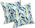 LVTXIII Outdoor Throw Pillow Covers 18 x 18 Inch, Covers ONLY Modern Paisley Pattern Decorative Square Toss Pillow Case Pack of 2 for Home Patio Garden Sofa Bed Furniture, Leaves Multi