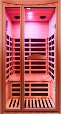 Home Far-Infrared Sauna Cabin - for 1-2 Persons Low Electromagnetic Radiation 1550W Indoor Spa Room Featuring Multicoloured Lighting Bluetooth Speaker and Control Panel
