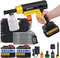 Cordless Pressure Washer, 21V Portable Pressure Washer Cordless, 130Bar Powerful car Washer with 2 * 3.0AhBattery&Multifunctional Nozzle, for Cars/Floors/Gardens