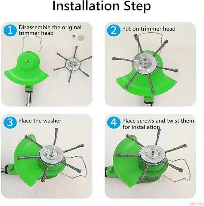 3 Pcs Steel Wire Grass Trimmer Head, String Trimmer Replacement Head, 6 Inches Universal Steel Wire Weed Trimmer Head for Electric Battery Powered Cordless String Trimmer (3, Silver)