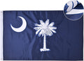 South Carolina State Flag 4x6 Ft, Deluxe Full Embroidered Heavy Duty 100% Polyester Durable SC Outside Flags, Indoor/Outdoor, Sewn Stripes and Brass Grommets