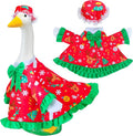 Christmas Goose Outfit for Porch Goose 23" Cement Statue Clothing- Christmas Outdoor Decoration for Patio Yard Lawn
