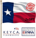 Texas State Flag 2x3 FT Made in The USA- Heavy Duty Vibrant Colours Double Sided Texas TX Flag with 2 Brass Grommets for Home/Company/Indoor Outdoor Decoration