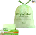 Responsible Products Kitchen Bin Liners, Certified Compostable, Heavy Duty Multipurpose Food Scrap Bags, Made from Compostable Materials (13 Gallon Drawstring, 13 Gallon (10 Count))