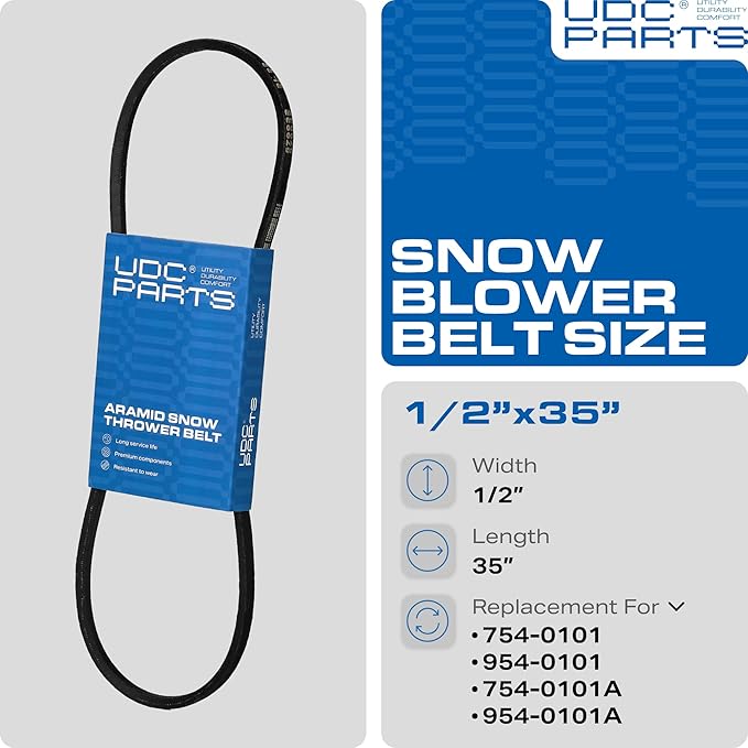 UDC Parts Snow Thrower Auger Belt 954-04050A / Aramid Cord / 35.00 inches/for MTD Murray Craftsman 954-0101 754-0101 754-04050A 581264 581264MA