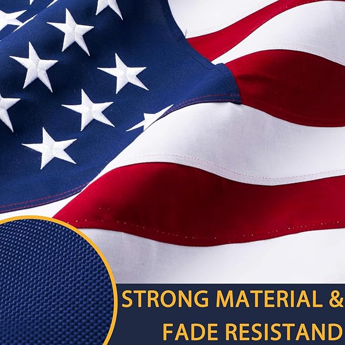 American Flag 4x6ft Ultra Durable for Outside, TearProof Spun Polyester, Embroidered Stars, Brass Grommets, Perfect for Outdoor US Flag, Show Your Patriotism with Long-Lasting Quality