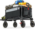 TIMBER RIDGE 49" Extra Long Collapsible Folding Wagon with Tailgate and Brakes, 250L Capacity All-Terrain Wagon Carts Foldable, 300lbs Portable Cart for Dog, Garden, Outdoor Camping Sports, Grey
