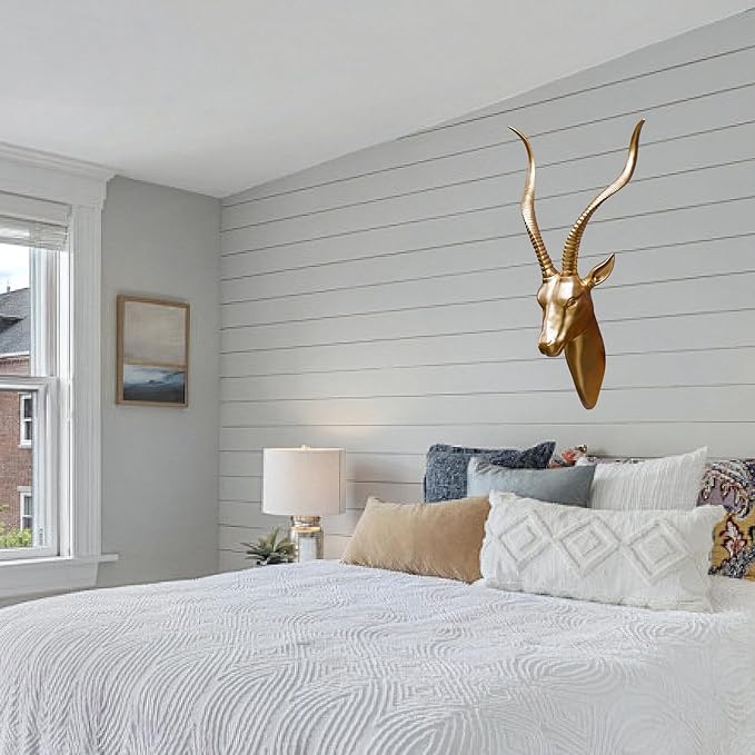 Fashionoda Large Antelope Wall Sculpture Statue - Wall Mounted Animal Heads - Rustic Dining Room Decor & More, Antelope Decorations for Home - 20.5 inch