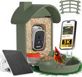 Bird Feeder with Camera, 2-in-1 Bird Bath and Perch, 3K Live View, Squirrel-Proof Cable, 2.4G WiFi, AI Detection, Instant Arrival Alerts, Backyard Birdwatching Gift for Birdlovers