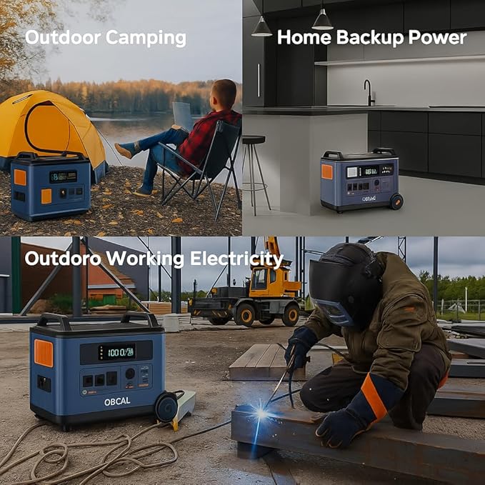 OSCAL Promax6000 Solar Generator 6000W(Peak 7200W) with 3x400W Solar Panel,120V/240V Dual Voltage Portable Power Station,3600WH Lifepo4 Battery 14 Outlets,2200W 1.96H Fast Charge,for Home Backup,RV.