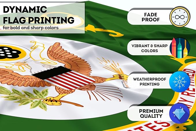 AGAS US Army Retired Military Flag 2x3 Ft - Printed 200 Denier Nylon - Double Stitched Edges Canvas Header Brass Grommets - Indoor/Outdoor United States Army Retired Garden Flag