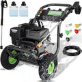 4200PSI Gas Pressure Washer 4.0GPM Gas Power Washer 196CC Gas Powered Washing Machine Commercial High Pressure Washer with 25ft Hose&5 Nozzles for Patio Garden Yard Vehicle,EPA/CARB/ETL (Black)