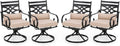 PHI VILLA Patio Dining Chairs Set of 4, Outdoor Swivel Chairs with Cushion and Pillow for Garden Lawn and Deck