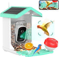 Bird Feeder with Camera, 4K HD AI Identify Bird Species Solar Panel, Smart Birdhouse with Cam, Auto Capture& Motion Detection for Watching, Video Live View, Instant Arrival Alerts