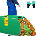 Hysagtek Upgraded Leaf Collector - 80 Gallon Portable Pop Up Leaf Bags, Foldable Reusable Yard Garden Leaf Bag with Handles, Self-Standing Leaf Collector Bag for Leaves Lawn Trash, Comes with Gloves