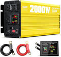 XWJNE 2000 Watt Pure Sine Wave Inverter 12V DC to 120V AC 4000W Peak Power Converter with LED Display and Remote Controller for Home, RV, Truck, Off-Grid Solar