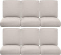 Pop 22x25/22x24 Outdoor Furniture Cushions Set of 6 - Comfortable Patio Chair Cushion for Rattan Wicker Dining Rocking Swivel Chairs Loveseat Couch L-Shape Sectional Sofa - Beige/Classic