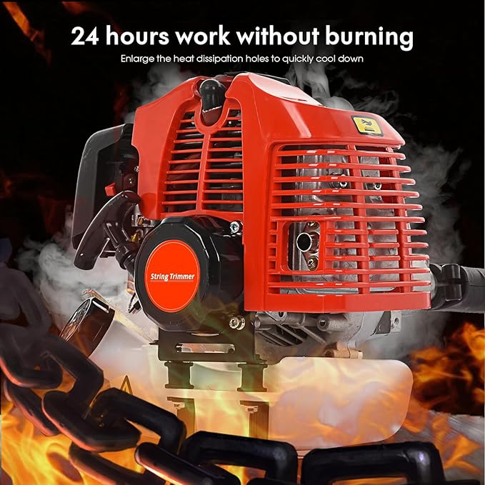2025 Upgraded 5-in-1 Gas Weed Wacker - 52CC 2-Stroke Multi-Functional Weed Eater, Hedge Trimmers Eater Gas Powered, High Power Gas String Trimmer, Brush Cutter for Yard, Garden Red