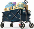 Portal Collapsible Folding Wagon Cart, 400 lbs Heavy Duty Foldable Wagons with Wheels & Brake, Utility Grocery carts for Apartment, Shopping, Outdoors Camping, Sports, Garden, Beach
