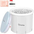 XL Ice Bath Tub for Athletes & Adults - 105 Gallons Ice Tub, Cold Plunge Tub with Cover, Ice Plunge Tub for Recovery & Cold Water Therapy, Inflatable Ice Bath Barrel for Indoor Outdoor- Grey