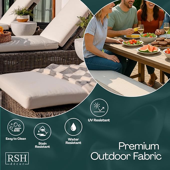 RSH Décor - Jumbo Lumbar Throw Pillows – Set of 4 | 26" x 16" | Outdoor Use – Patio, Lounge, Adirondack, Deck | Water & Fade-Resistant | Includes Down-Alternative Inserts | Oakmont Hightown Festival