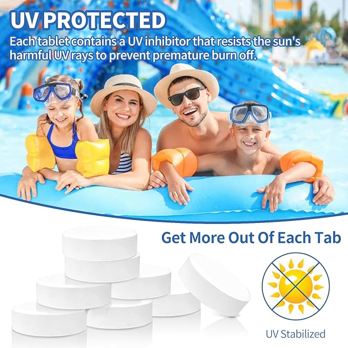Chlorine Tablets 3 inch 10 Pounds, TABIT Swimming Pool Long Lasting Chlorinating Tablets, Slow Dissolving, Tri-Chlor for Swim Pool, Hot Tubs, Spa