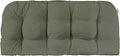 RSH DECOR Sunbrella Tufted Wicker Loveseat Cushion | 44” x 22" | Water and Fade-Resistant Performance Fabric | Outdoor Settee Cushion for Patio Furniture | Made in USA (Cast Sage Green)